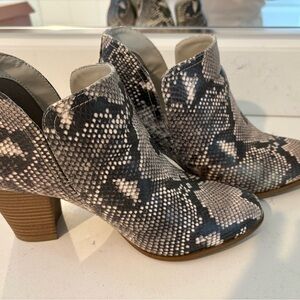 FERGALICIOUS by FERGIE Women's Snakeskin Ankle Boots